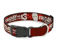 Warner Bros. Horror Movies Pet Collar, Dog Collar Plastic Buckle, Friday The 13t