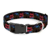 Warner Bros. Horror Movies Pet Collar, Dog Collar Plastic Buckle, Friday The 13t