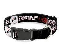 Warner Bros. Horror Movies Pet Collar, Dog Collar Plastic Buckle, Friday The 13t
