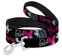 Warner Bros. Horror Movies Pet Leash, Dog Leash, Corpse Bride Emily Hearts and S