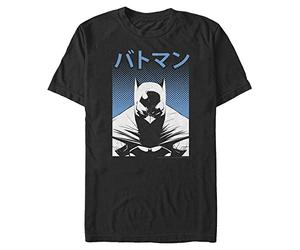 Warner Bros. Maglietta da Uomo Halftone Kanji Batman, Nero, XXL