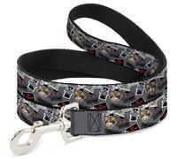 Warner Bros. Pet Leash, Dog Leash, Gremlins Gizmo Pose and Rules Collage Gray, 4