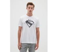 WARNER BROS, T-shirt Da Uomo In Puro Cotone Bianca Con Logo Superman, Bianco, Taglia: XXL