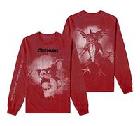 Warner Bros T Shirt Gremlins Graphic Nuovo Ufficiale Uomo Rosso Long Sleeve Size M