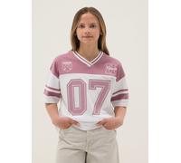 WARNER BROS, T-shirt Rosa E Bianca In Puro Cotone Con Texture Mesh, Bambina, Bianco, Taglia: 13-14