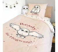 Warner - Copripiumino Harry Potter Hedwig 140x200 cm + 1 Federa 63x63 cm - 100% Cotone - Ecrù