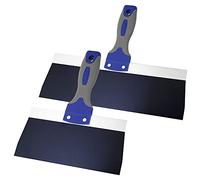 Warner Manufacturing ProGrip 12” and 8" Blue Steel Drywall Taping Knife Set, Soft Grip Handle, Combo Pack