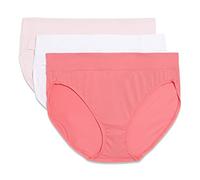 Warner's Distillery Blissful Benefits by Warner's No Muffin Top Tailored Hi-Cut Panties Multipack Intimo, Corallo/Bianco/Rosa Pallido, S Donna