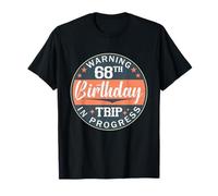 Warning 68 Anni Compleanno Vintage 68 Anni Regalo Uomo Maglietta