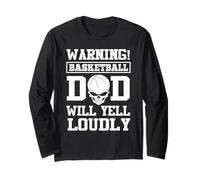Warning Basketball Dad Skull Player Funny Fathers Day Maglia a Manica