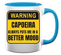 Warning Capoeira Always Puts Me in A Better Mood Sign Tazza in ceramica per tè e caffè azzurro