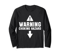 Warning Choking Hazard Costume Funny Easy Halloween Idea Maglia a Manica