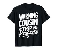 Warning Cousins Trip in Progress 2026 Camicie Vacanza in Famiglia Maglietta