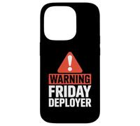 Warning Friday Deployer IT Joke For Developers Custodia per iPhone 14 Pro