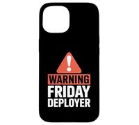Warning Friday Deployer IT Joke For Developers Custodia per iPhone 15