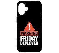 Warning Friday Deployer IT Joke For Developers Custodia per iPhone 16