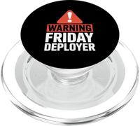 Warning Friday Deployer IT Joke For Developers PopSockets PopGrip per MagSafe