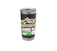 Warning Friends Trip in Progress Israele Travel Matching Bicchiere termico in acciaio inox doppia parete