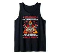 Warning I'm A Firefighter Funny Fireman Firefighters Lovers Canotta