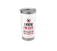 Warning Introvert I Know I’m Cute But Please Do Not Touch Me Bicchiere termico in acciaio inox doppia parete