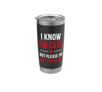 Warning Introvert I Know I’m Cute But Please Do Not Touch Me Bicchiere termico in acciaio inox doppia parete