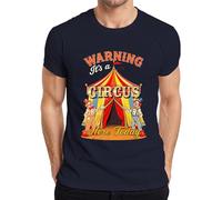 Warning It's a Circus Here Today Clown - Maglietta da uomo, blu navy, L