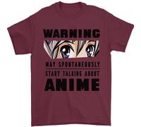 Warning Maggio Start Talking About Anime Divertente Uomo T-Shirt 100% Cotone