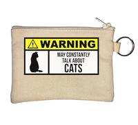 Warning May Constantly Talk About Cats Portachiavi portamonete beige