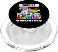 Warning May Spontaneously Start Talking About Unicorns Gift PopSockets PopGrip per MagSafe