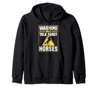 Warning May Talk About Horses Men Woman Horse Lover Felpa con Cappuccio