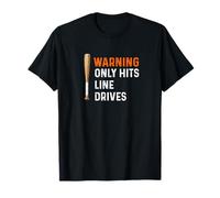 Warning Only Hits Line Drives Mazza da Baseball Batter Home Run Maglietta