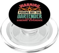 Warning Pissing Off The Bartender Funny Bartending PopSockets PopGrip per MagSafe