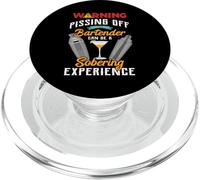 Warning Pissing Off The Bartender Funny Sarcastic Bartender PopSockets PopGrip per MagSafe