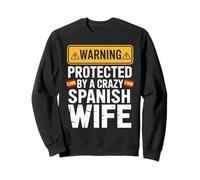 Warning Protected By A Crazy Spanish Wife Felpa