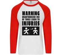 Warning Strumenti Fai da Te Artigiano Carpentiere Uomo L/S Baseball T-Shirt
