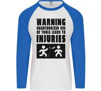 Warning Strumenti Fai da Te Artigiano Carpentiere Uomo L/S Baseball T-Shirt