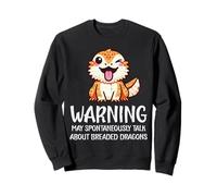 Warning Talk About Bearded Dragon Beardie Bambini Donne Uomini Felpa