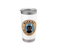 Warning Talks About Cats Bicchiere termico in acciaio inox doppia parete