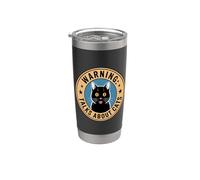 Warning Talks About Cats Bicchiere termico in acciaio inox doppia parete