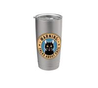 Warning Talks About Cats Bicchiere termico in acciaio inox doppia parete