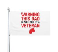 Warning This Dad Is Protected By A Veteran Bandiera Decorativa Bandiera Di Benvenuto Resistente Alle Intemperie Bandiere Giardino Con 2 Occhielli Per Piantone Estate La Casa 3X5 Ft
