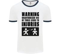Warning Tools DIY Tradesman Carpenter Uomo Ringer T-Shirt
