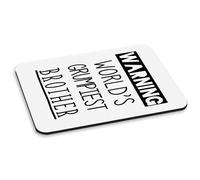 Warning World's Grumpiest Brother Mousepad PC Computer Bellissimo Miglior Family