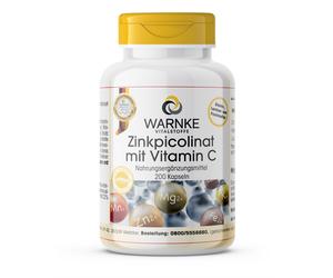Warnke Vitalstoffe - Picolinato di zinco con vitamina C 200 pz Capsule