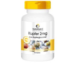 Warnke Vitalstoffe - Rame 2 mg da gluconato di rame 100 pz Compresse