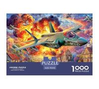 Warplane Over VillageHerculean Jigsaw Puzzles for Adults A 1000-Piece (Advanced) Epic of Impossible, Hard, And Difficult Challenging Puzzle Games - The Supreme Gift for Puzzle-Loving Adults And Kids