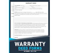 Warranty Deed Forms: Real Estate Sales and Title Transfer Agreement | 120 Pages.