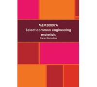 Warren Blackadder Mem30007a Select Common Engineering Materials (Tascabile)