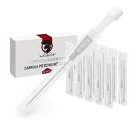WARRIOR Aghi Sterili Cannula per Piercing Orecchie Naso usa e getta Corpo piercing Professionale Tattoo Accessorio (10pz / scatola, grigio 16G)