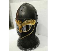 Warrior Armor Knight Fatto a Mano Casco Medieval Steel Maglia Metallica Crusader